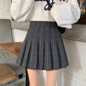 Women's High-waist Plaid Pleated Skirt